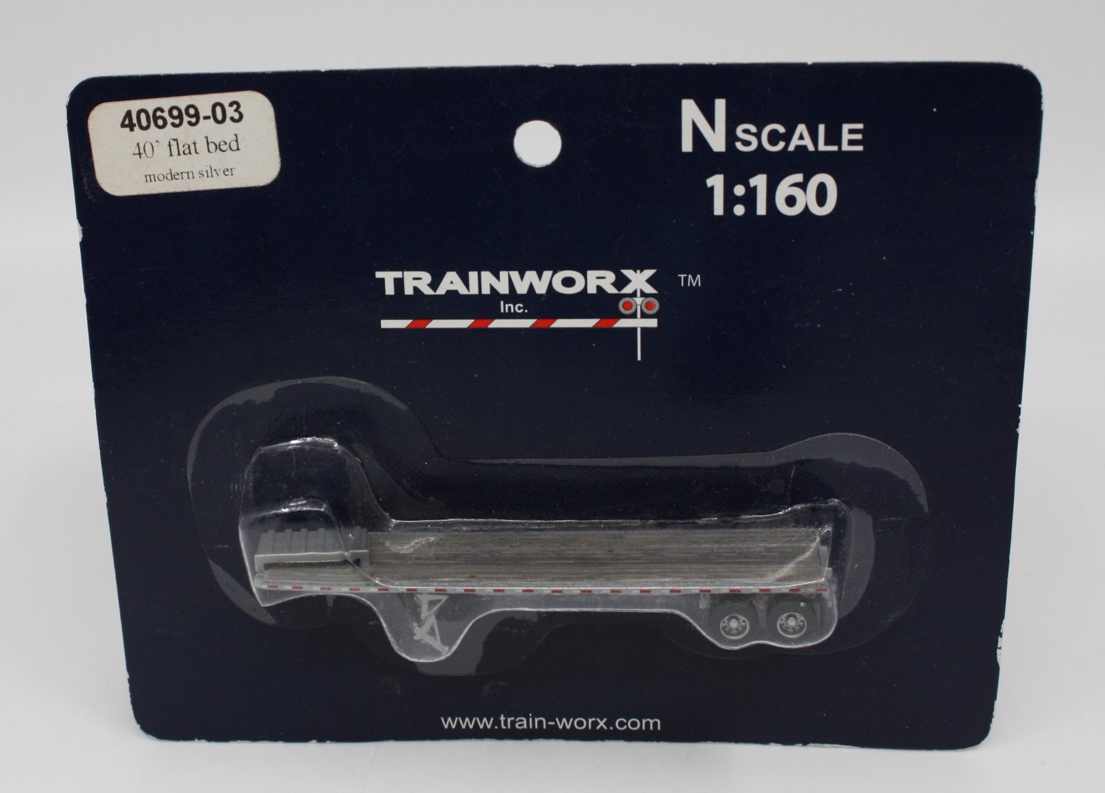 Trainworx Inc 40699-03 N Unlettered 40' Silver Flat Bed Trailer
