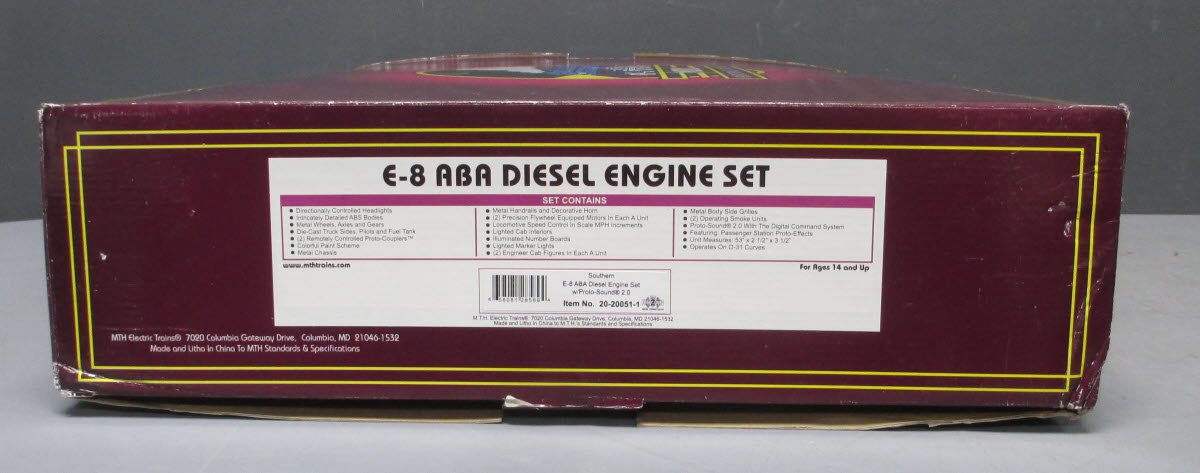 MTH 20-20051-1 Southern E-8 ABA Diesel Engine Set w/PS 2.0 #6909R /6914R