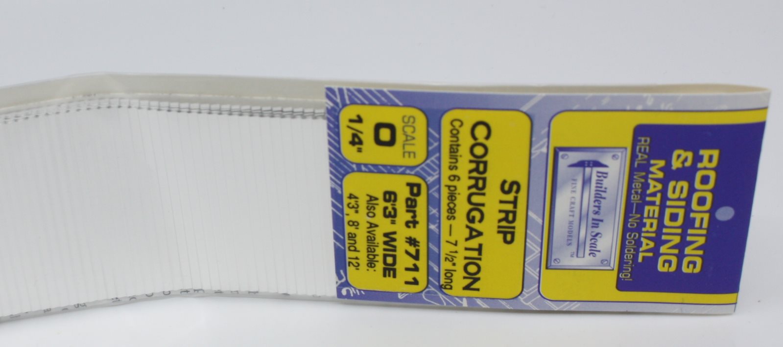 Builders-in-Scale 711 O Scale Strip Corrugation 7 1/2 