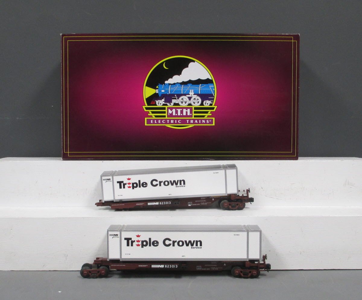MTH 20-95101 O Norfolk Southern Spine Car Set w/Containers (Set of 2)