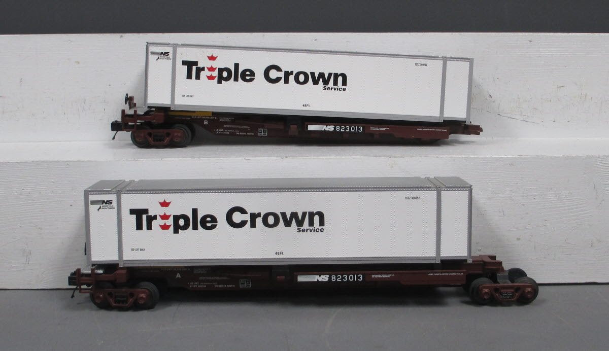 MTH 20-95101 O Norfolk Southern Spine Car Set w/Containers (Set of 2)