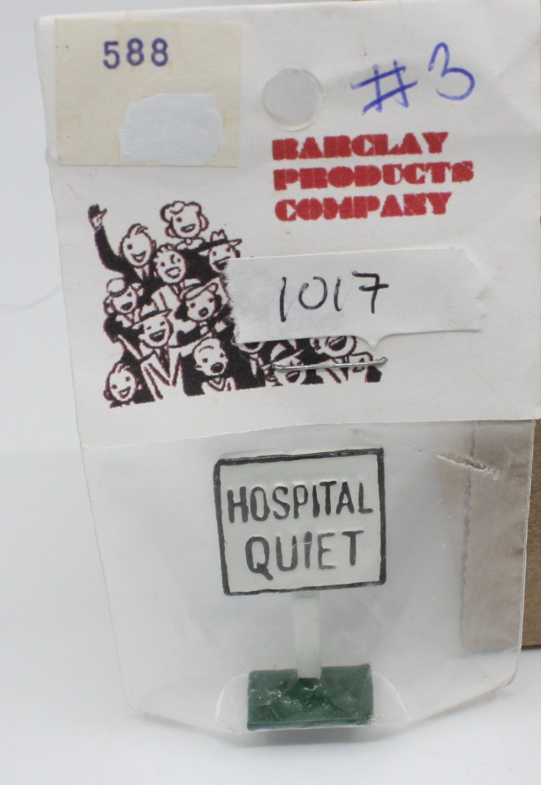 Barclay 3 HO White Metal Hospital Quiet Sign