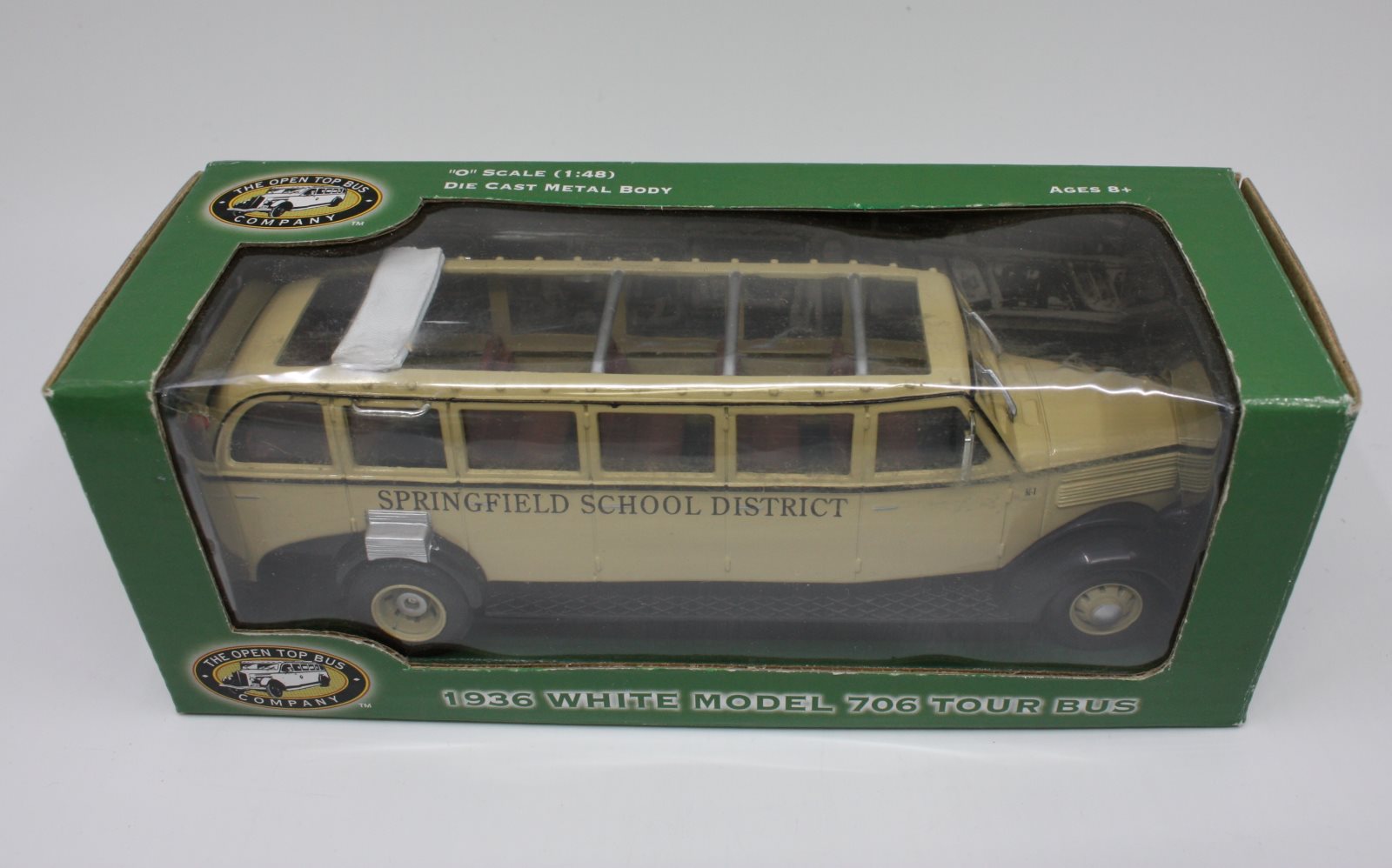 The Open Top Bus Company 70636 1936 White Model 706 Tour Bus Cream