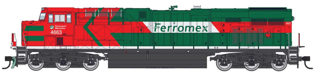 Walthers 910-20192 HO Ferromex GE ES44 Diesel Locomotive with Sound & DCC #4663