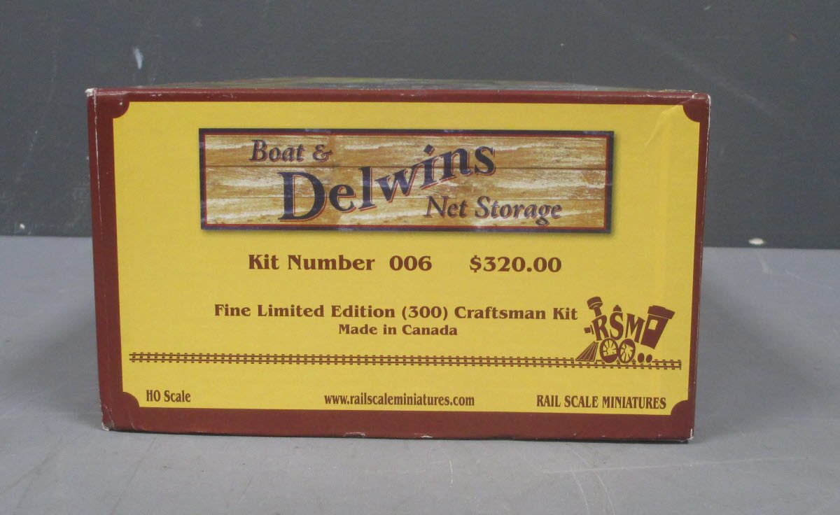 Rail Scale Miniatures 006 HO Scale Boat & Delwins Net Storage Craftsman Kit