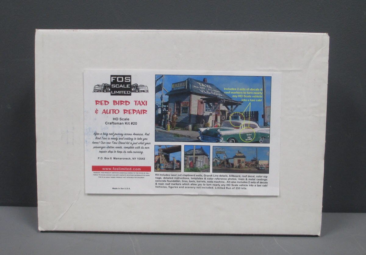 FOS Scale Limited 20 HO Scale Red Bird Taxi & Auto Repair