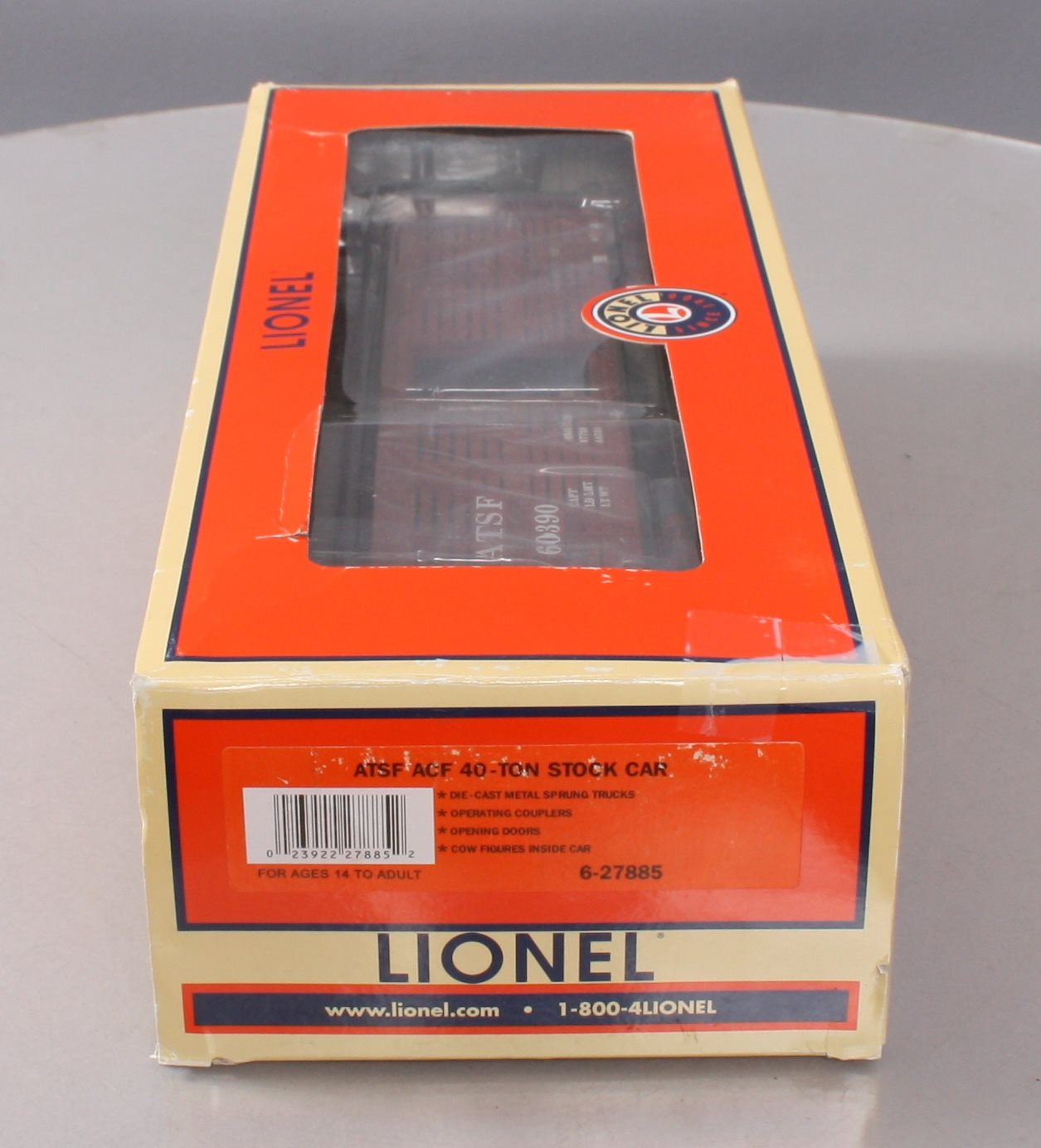 Lionel 6-27885 O Gauge ATSF ACF 40-Ton Stock Car #60390