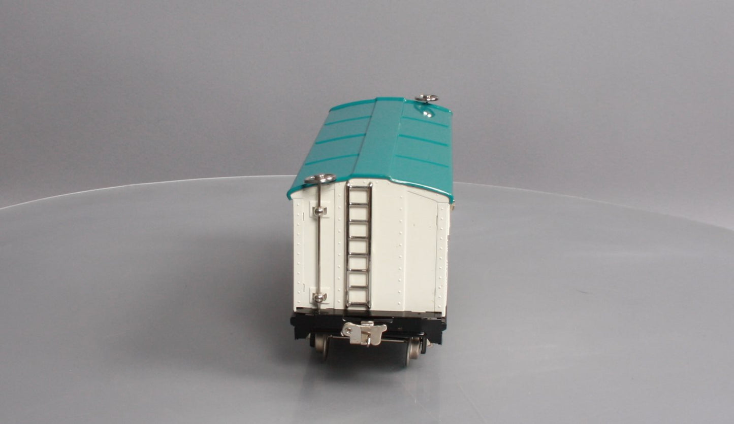 MTH 10-1089 Std. Gauge White & Blue Tinplate Reefer Car #514R with Nickel Trim