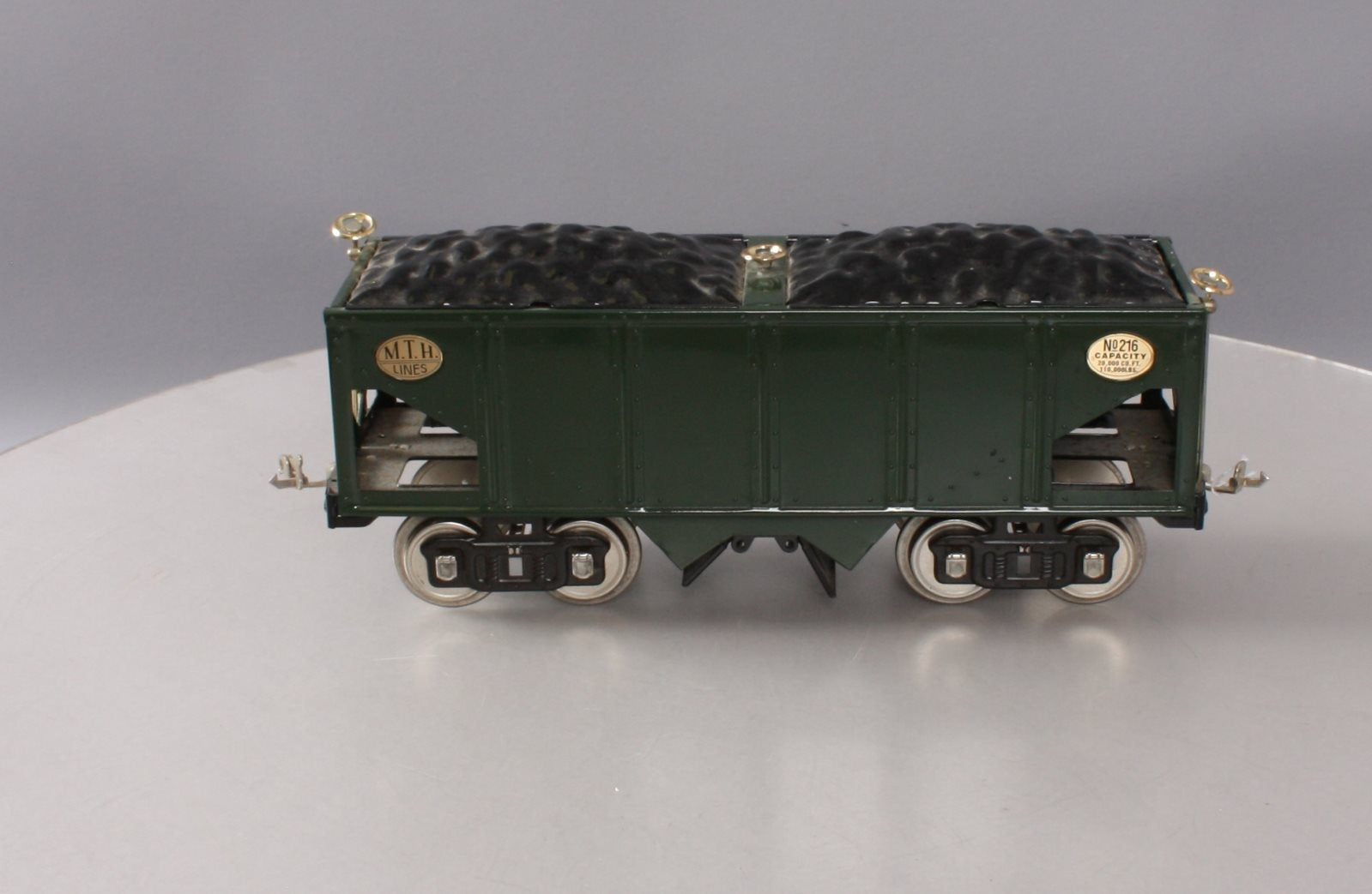 MTH 10-1053 Standard Gauge Green & Black Hopper with Brass Trim #216