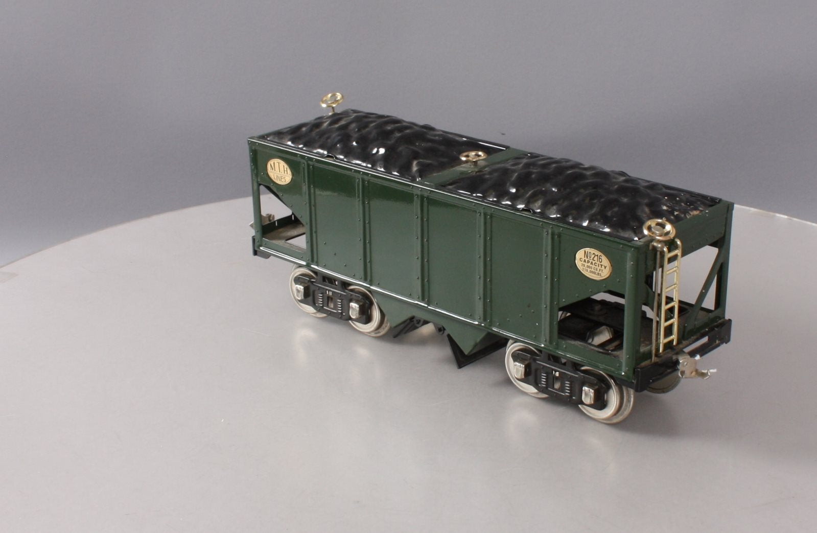 MTH 10-1053 Standard Gauge Green & Black Hopper with Brass Trim #216