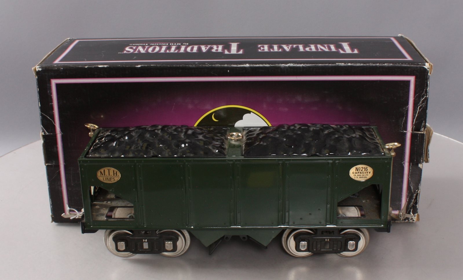 MTH 10-1053 Standard Gauge Green & Black Hopper with Brass Trim #216