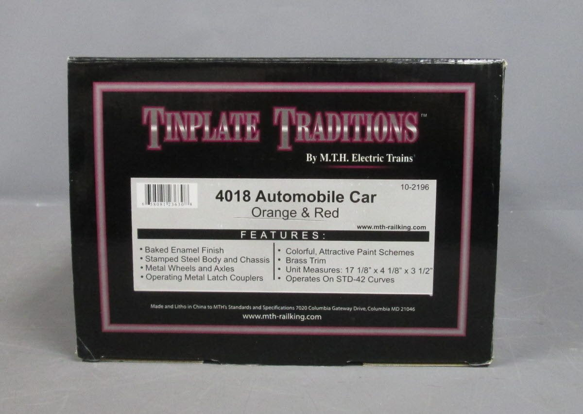 MTH 10-2196 Orange & Red 4018 Automobile Car-