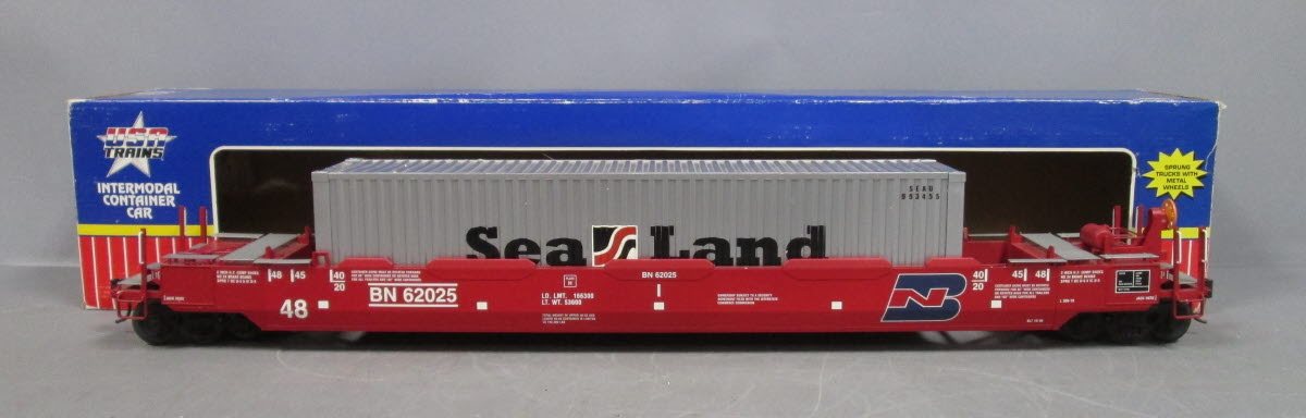 USA Trains R17105 Burlington Northern Intermodal Container Car - Metal Wheels