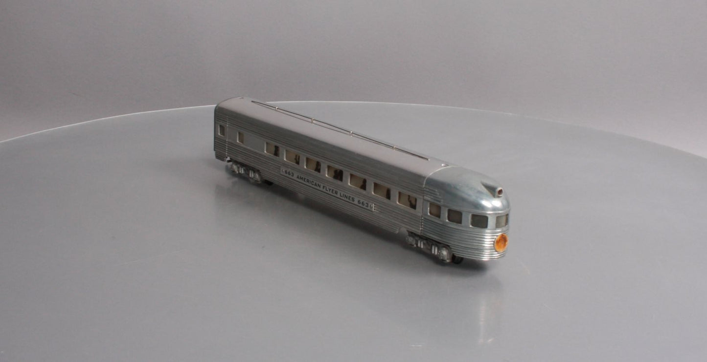 American Flyer 663 Vintage S Aluminum Illuminated Observation Car