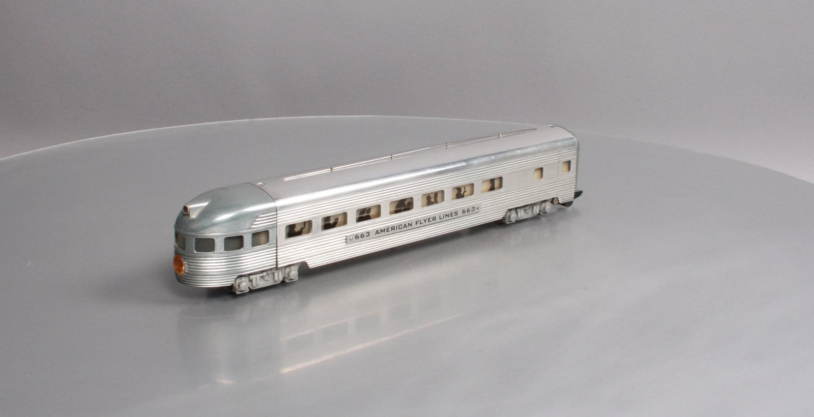American Flyer 663 Vintage S Aluminum Illuminated Observation Car