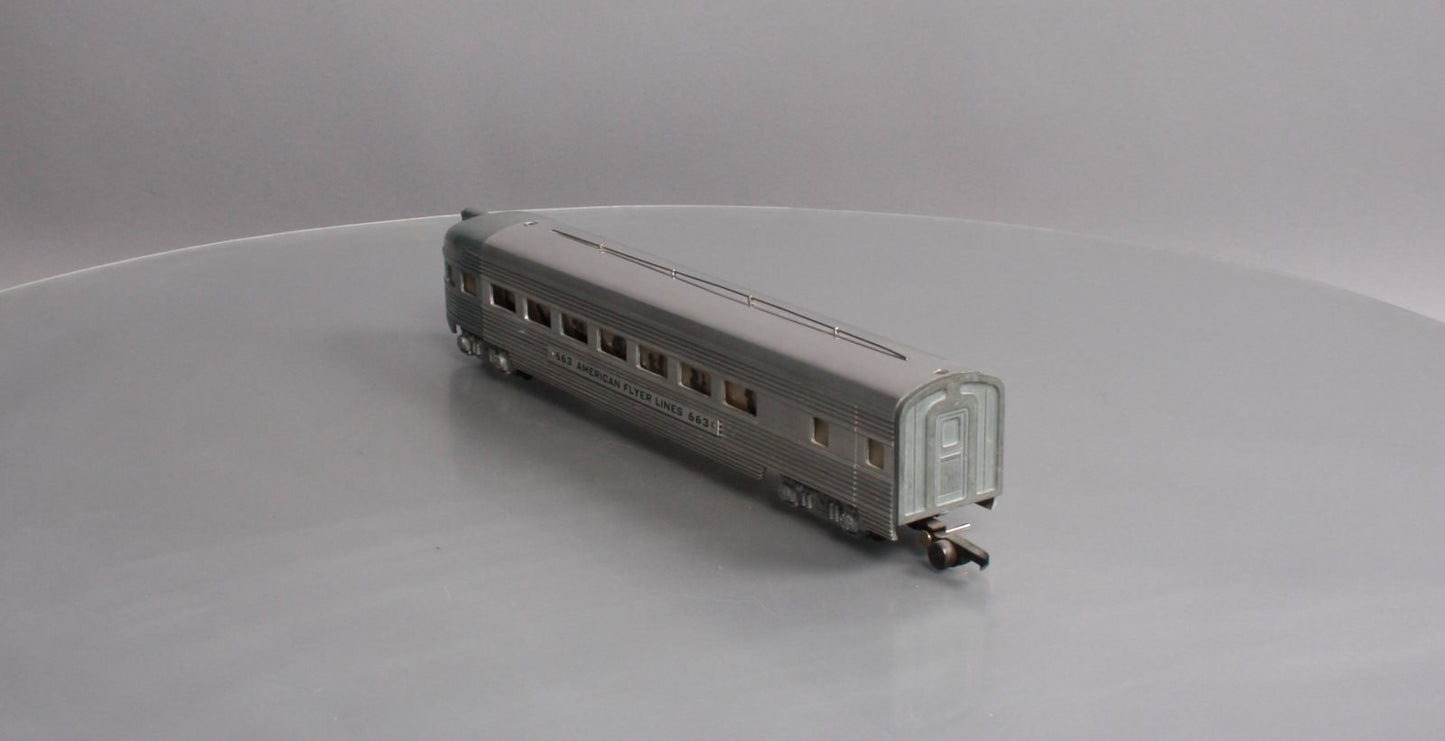 American Flyer 663 Vintage S Aluminum Illuminated Observation Car