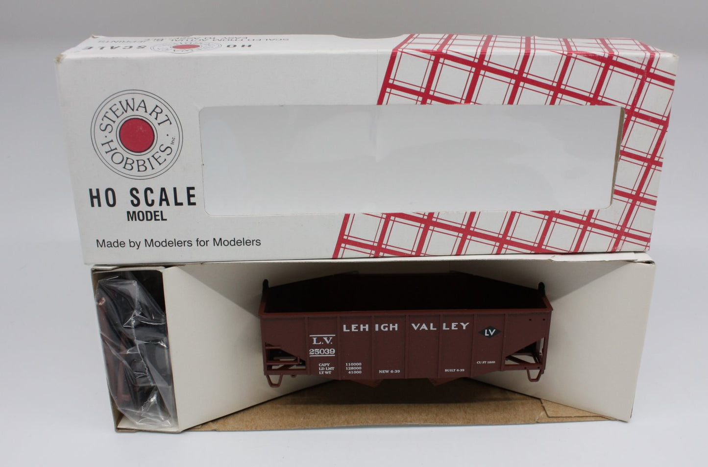 Stewart 10131 HO Kit Fishbelly 55 Ton 6 Panel 2 Bay Hopper Lehigh Valley #25039