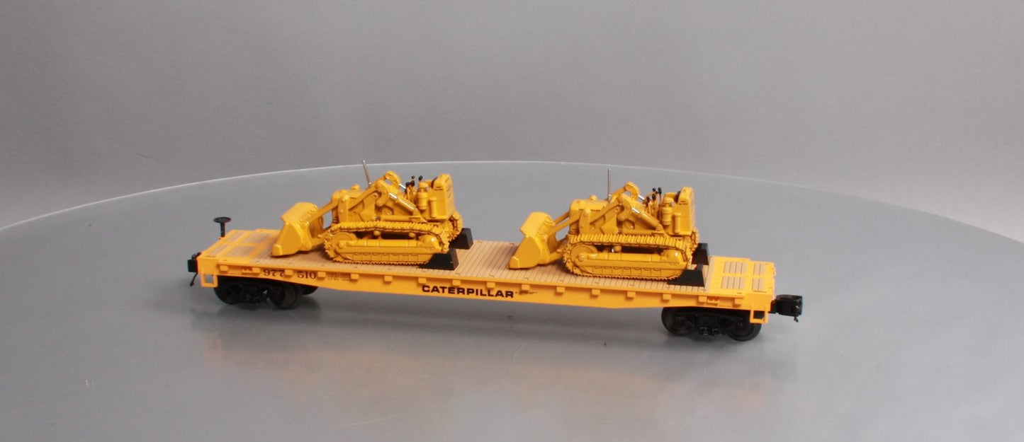 MTH 20-98648 Caterpillar 60’ Flat Car with 2 CAT No. 977 Traxcavators #977516