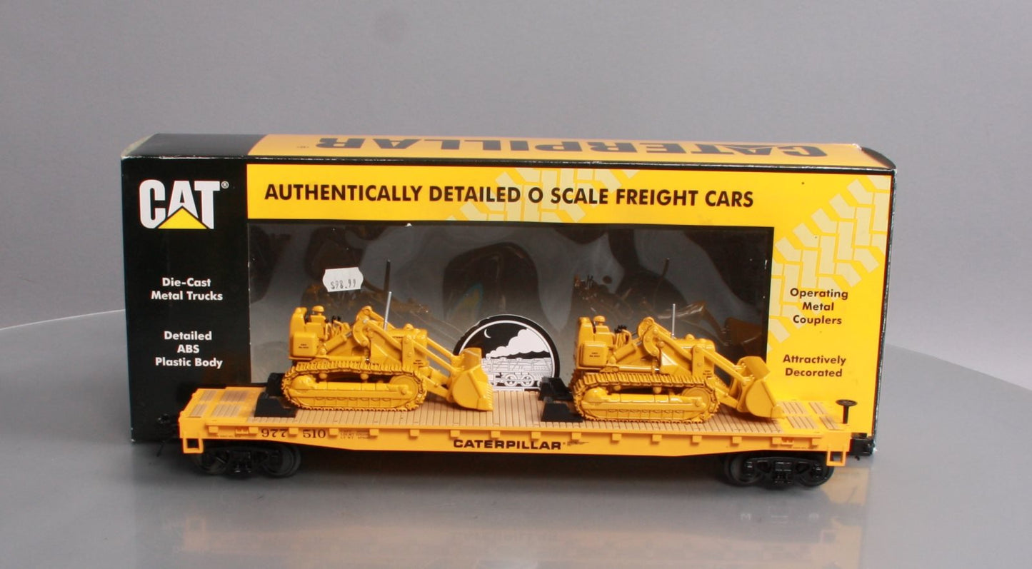 MTH 20-98648 Caterpillar 60’ Flat Car with 2 CAT No. 977 Traxcavators #977516