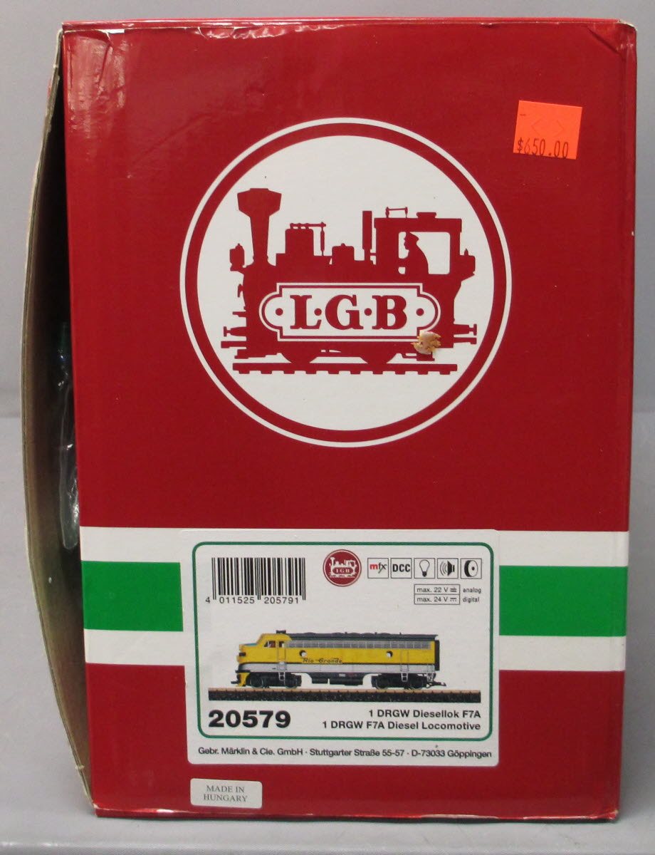 LGB 20579 G Gauge D&RGW Era III F7 A Unit Diesel Engine #5574 with DCC & Sound