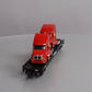 MTH 20-98531 O Gauge Caterpillar Flat Car w/ 2 CAT Rental Store Haulers #200634