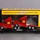 MTH 20-98531 O Gauge Caterpillar Flat Car w/ 2 CAT Rental Store Haulers #200634