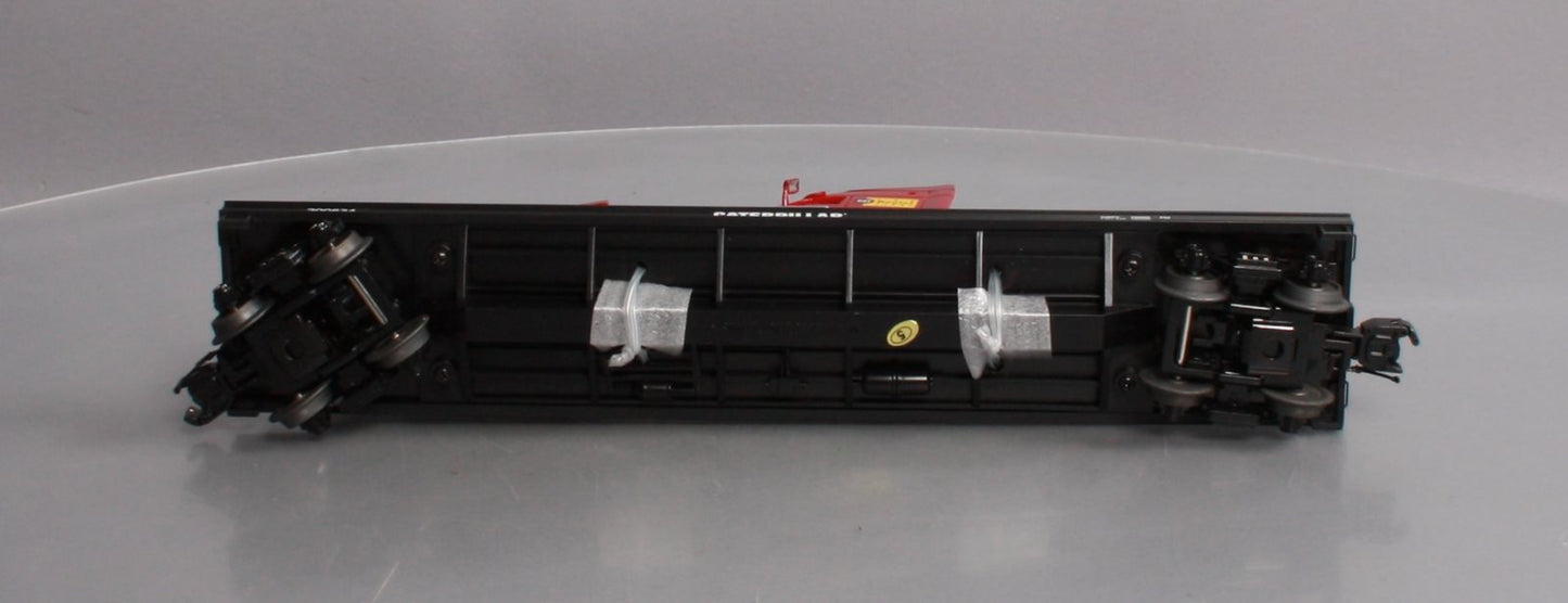 MTH 20-98531 O Gauge Caterpillar Flat Car w/ 2 CAT Rental Store Haulers #200634