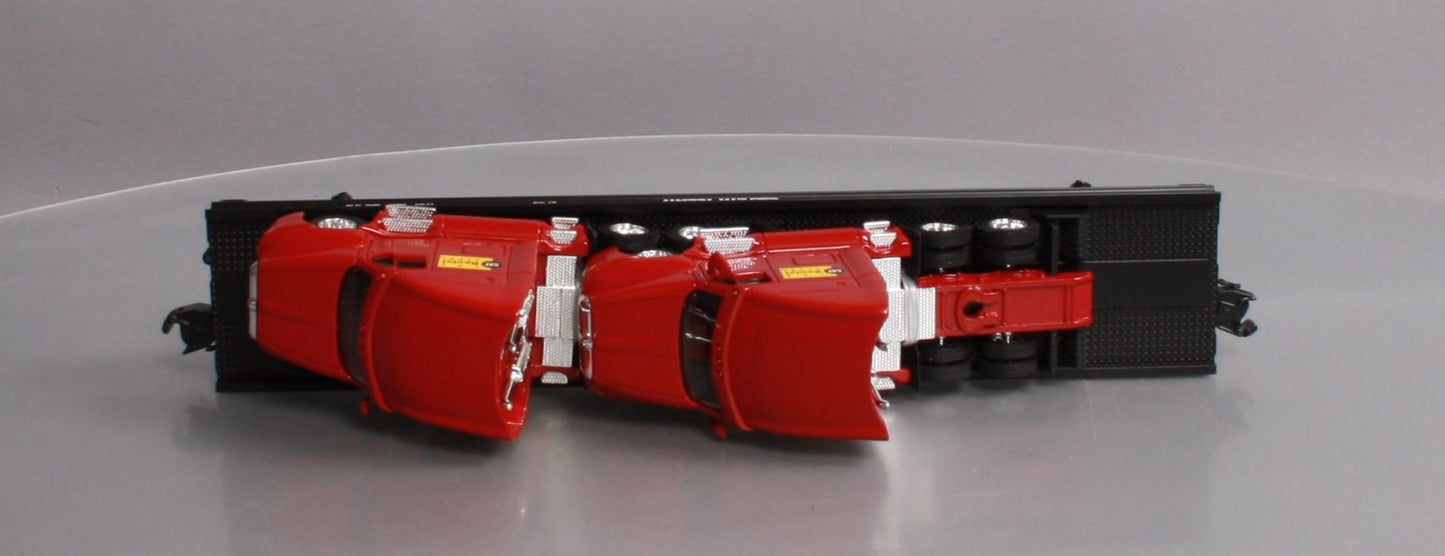 MTH 20-98531 O Gauge Caterpillar Flat Car w/ 2 CAT Rental Store Haulers #200634