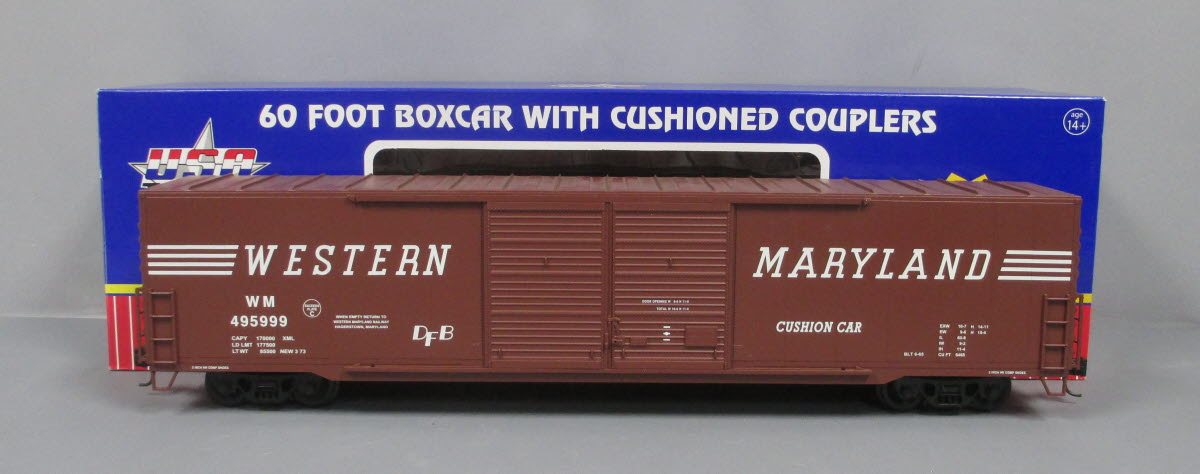 USA Trains R19414B G Oxide Red Western Maryland Double Door 60 Ft. Box Car