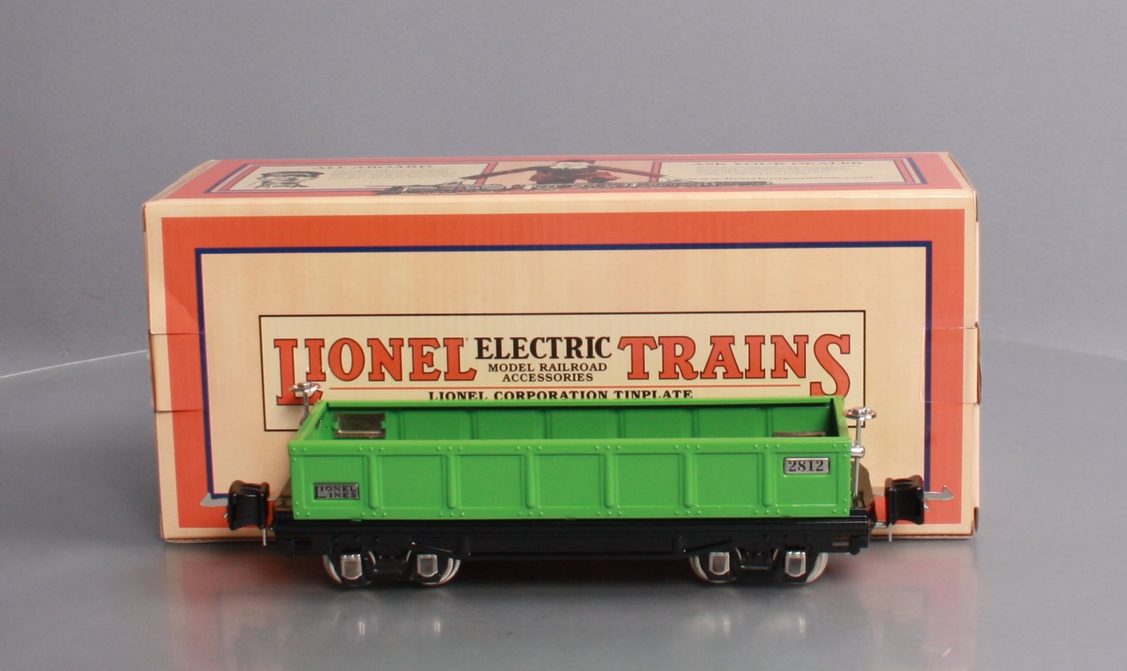 MTH 11-70011 O Gauge 2812 O Gauge Gondola Car Green with Nickel