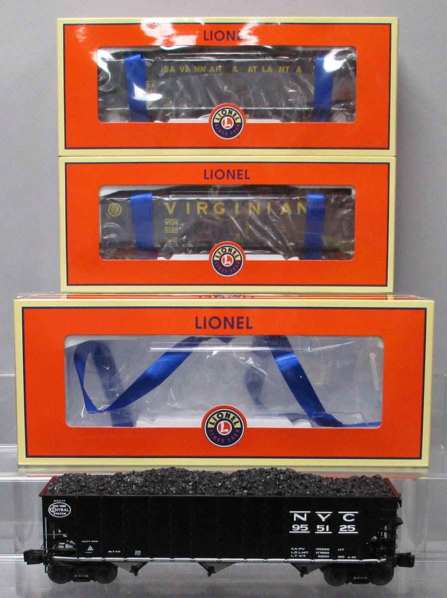 Lionel 6-17775 O Gauge NS Heritage S&A,VGN, NYC 3-Bay Hopper Car 3-Pac –  Trainz