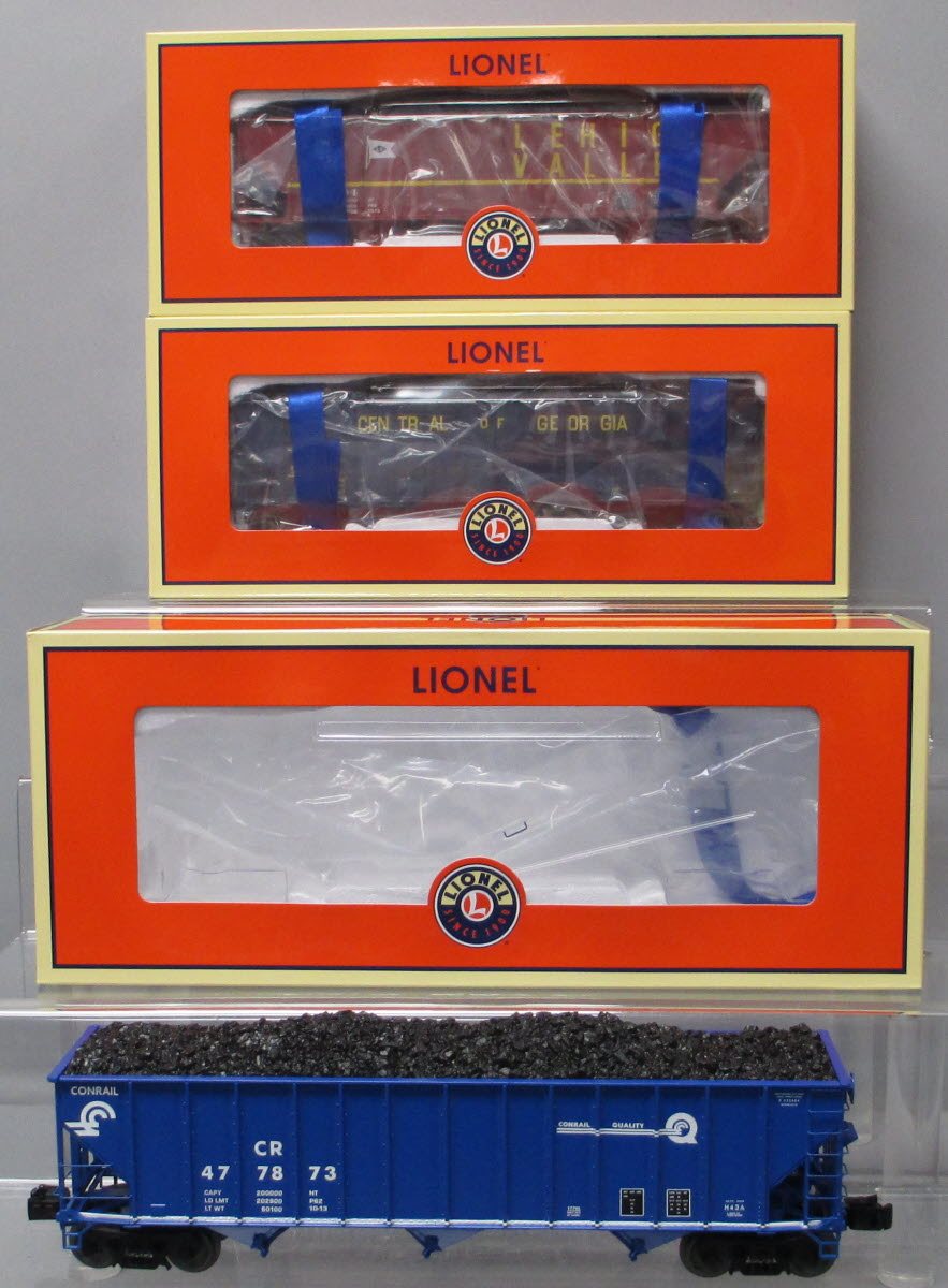 Lionel 6-17795 O NS Heritage CR/LV/CG Open 3-Bay Hopper (3-Pack)