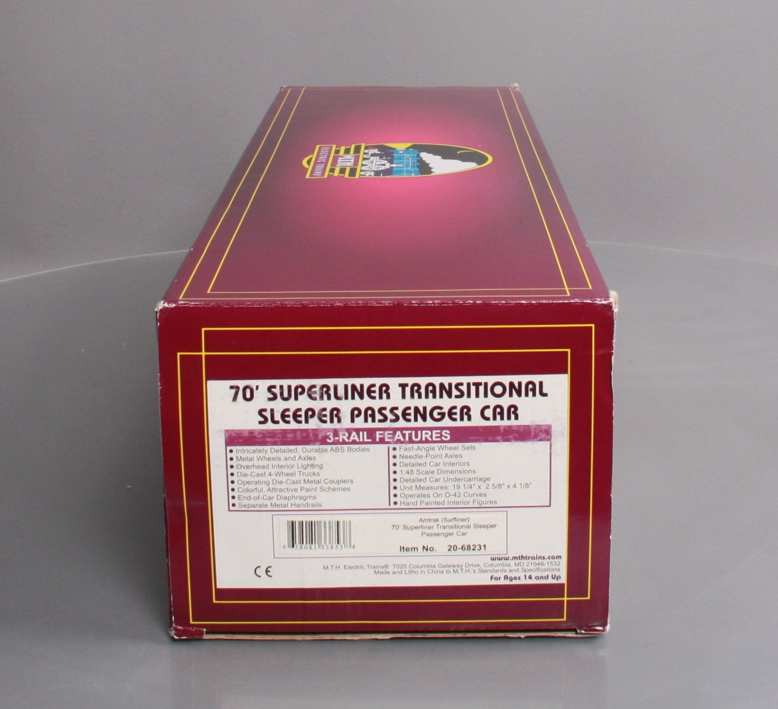 MTH 20-68231 O SuperLiner Transitional Sleeper,Amtrak/Surfliner