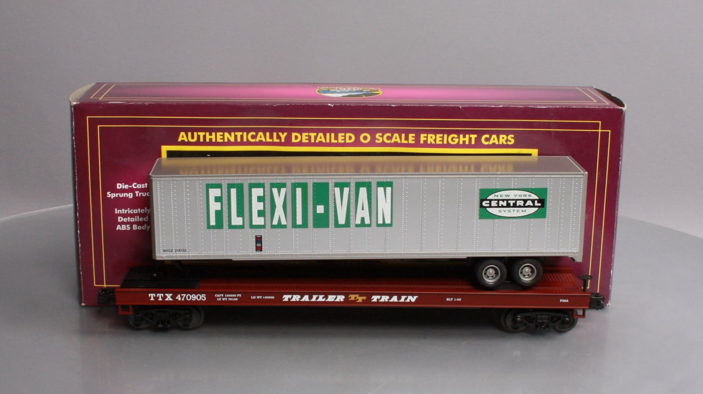 MTH 20-98680 New York Central Flat Car w/ 48' Trailer #470905