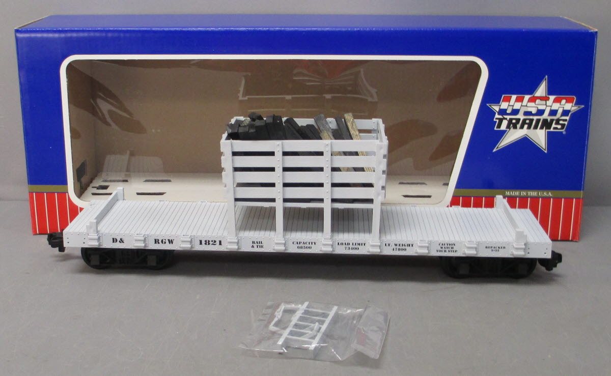 USA Trains R1812 G D&RGW Maintenance of Way Flat Car with Load #1821