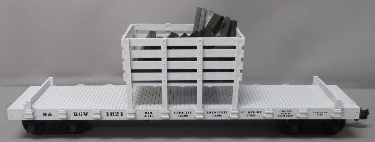 USA Trains R1812 G D&RGW Maintenance of Way Flat Car with Load #1821