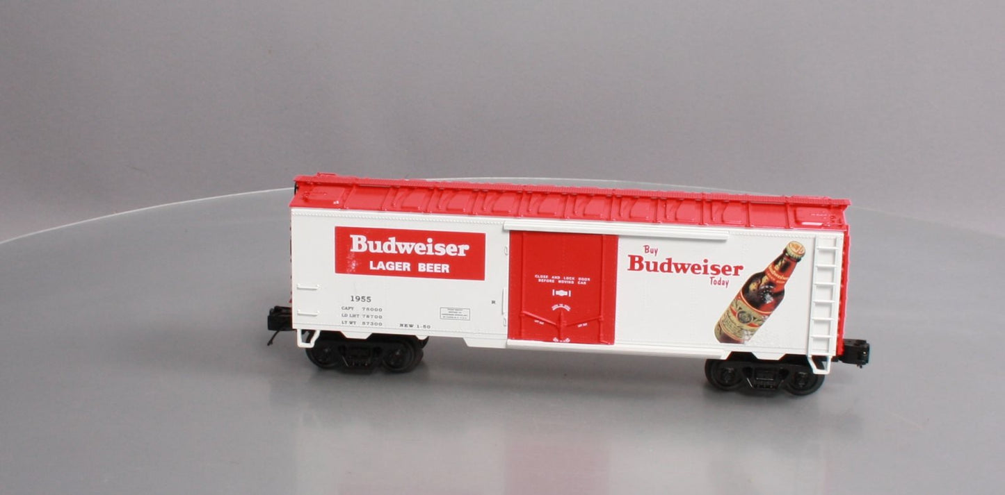 MTH 20-94125 O Gauge Budweiser Operating Beer Refrigerator Car #1955