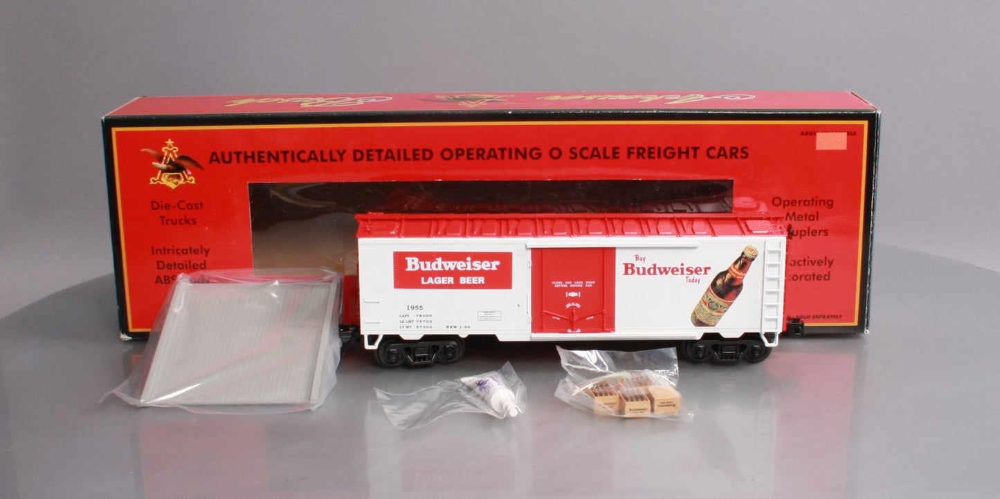 MTH 20-94125 O Gauge Budweiser Operating Beer Refrigerator Car #1955