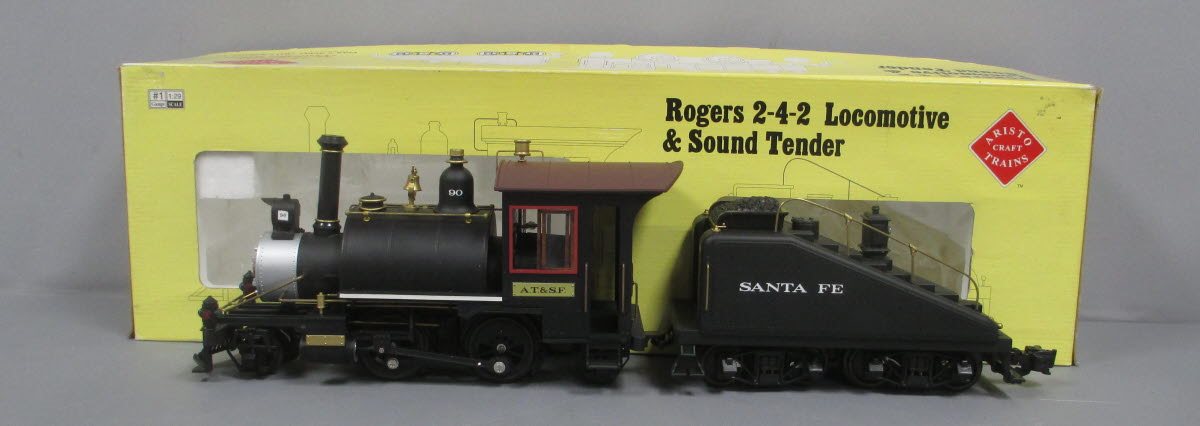 Aristo-Craft 21104 G Atchison, Topeka, & Santa Fe 2-4-2 Steam Locomotive