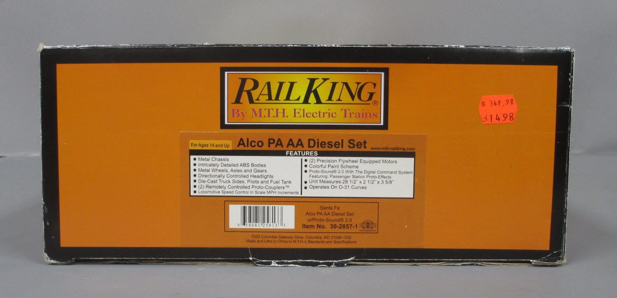 MTH 30-2857-1 Santa Fe Alco PA AA Diesel Engine Set w/PS2 #75/78