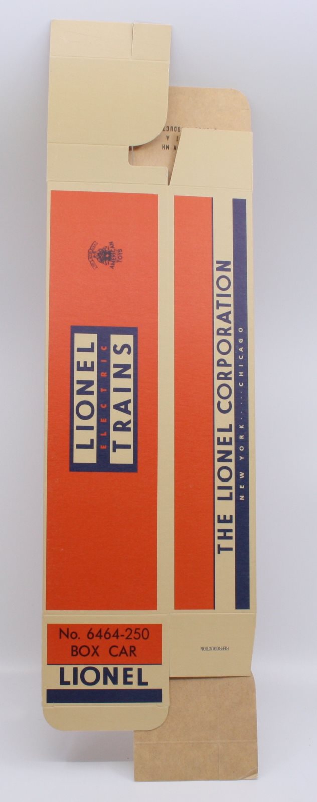 Lionel 6464-250 Vintage O Western Pacific Boxcar - Reproduction Box