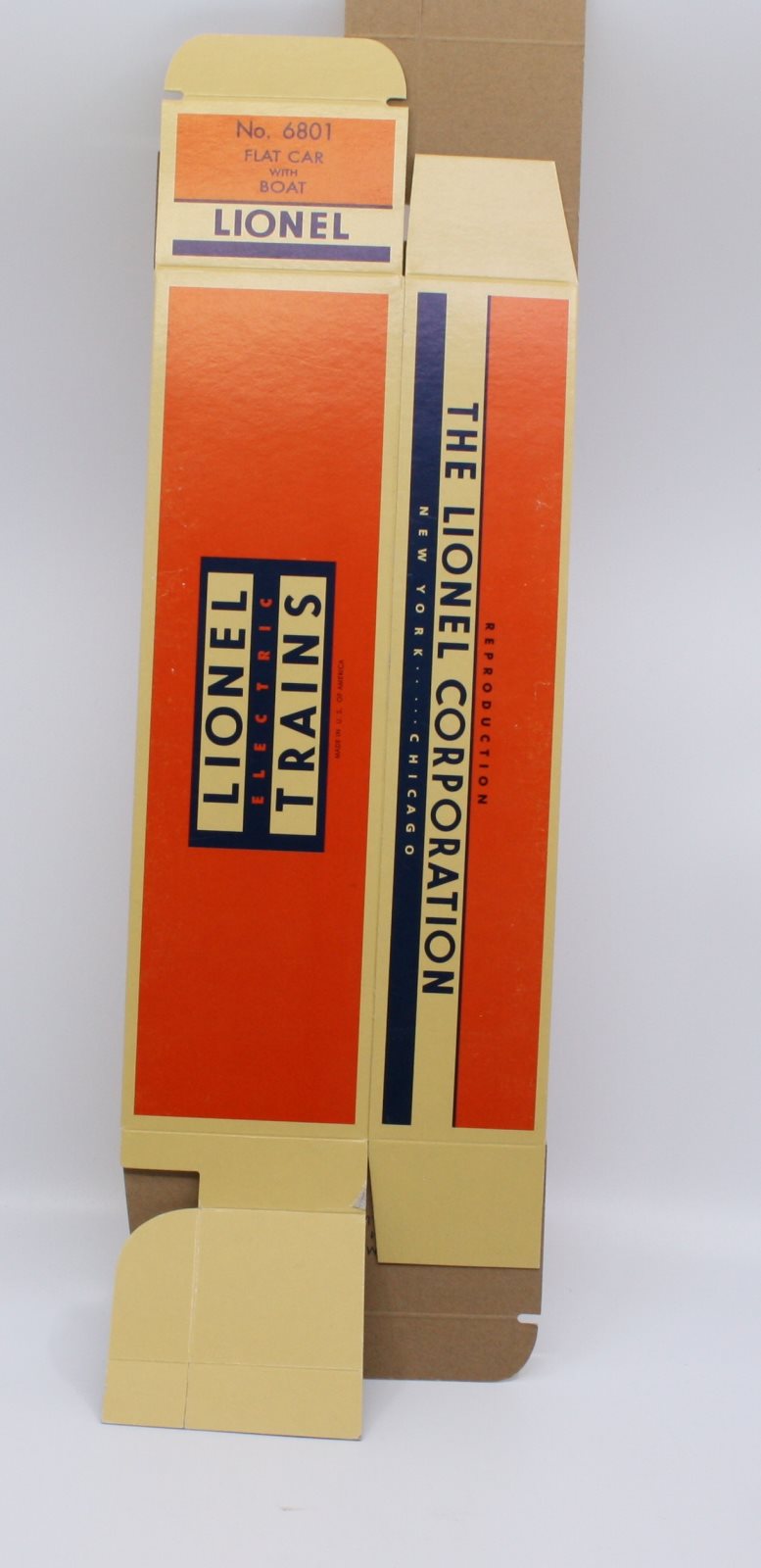 Lionel 6801 Vintage O Flat Car with Boat - Reproduction Box Only