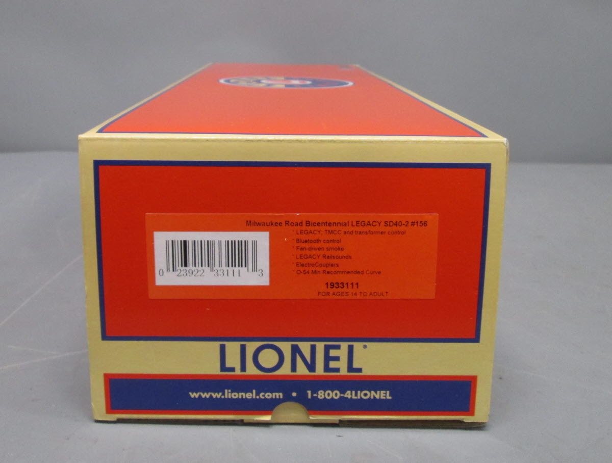 Lionel 1933111 O Milwaukee Road Bicentenial SD40-2 Diesel Engine #156 w/Legacy