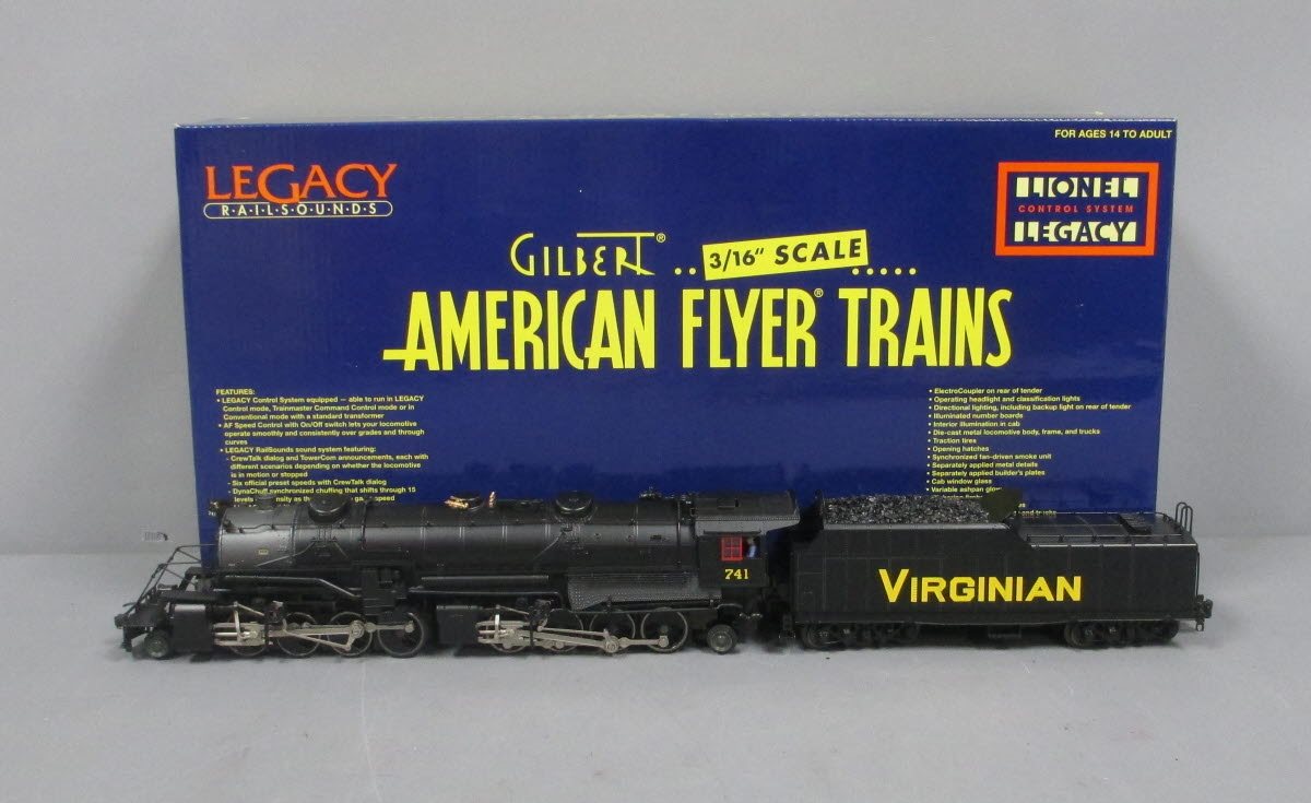 American Flyer 6-48182 S LEGACY Virginian 2-8-8-2 Steam Locomotive & Tender #741