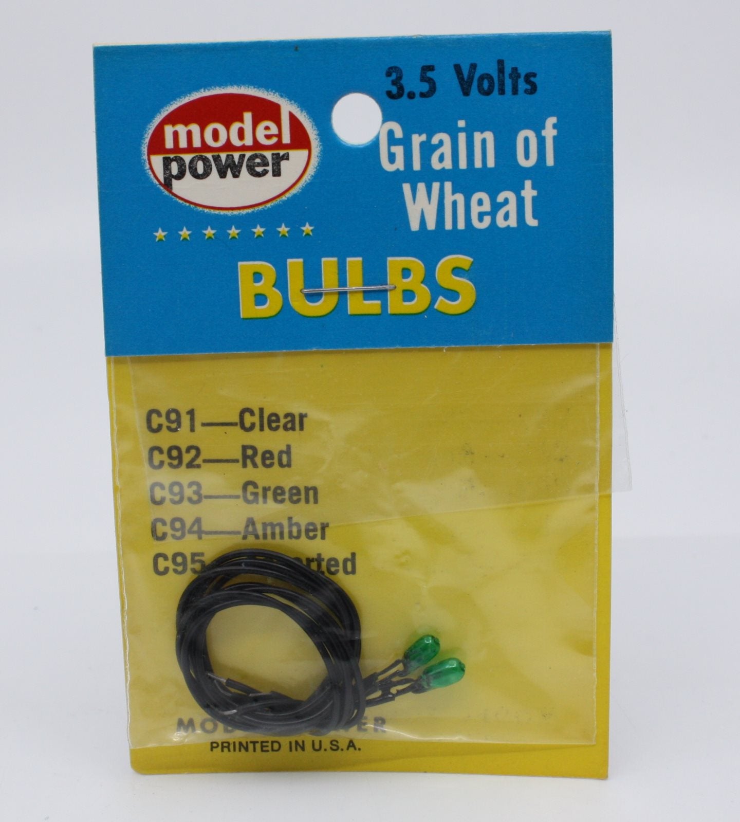 Model Power C93 3.5 Volts Green Grain of Wheat Bulbs (Pack of 2)
