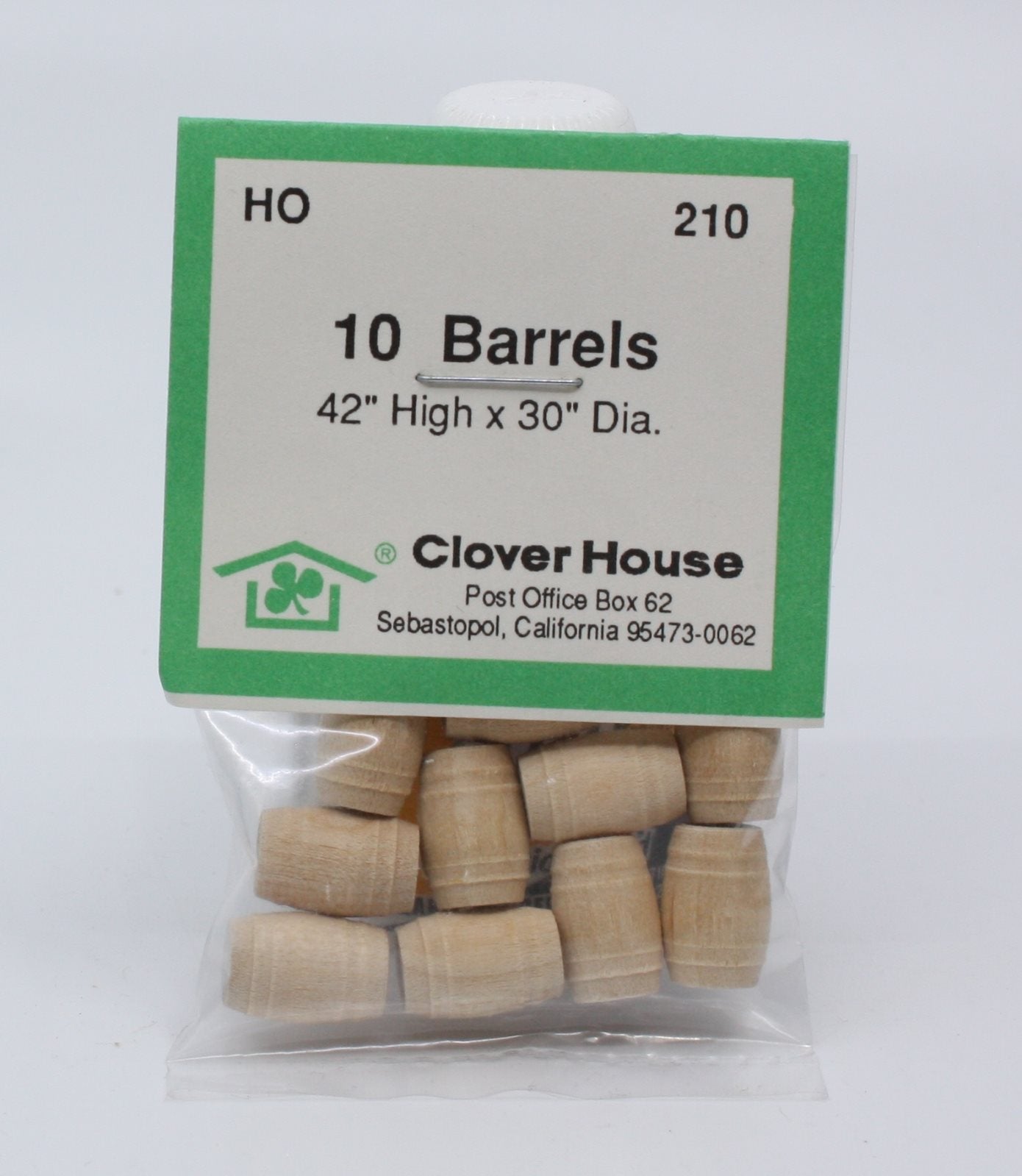 Clover House 210 HO Scale Unpainted Wood Barrels 42