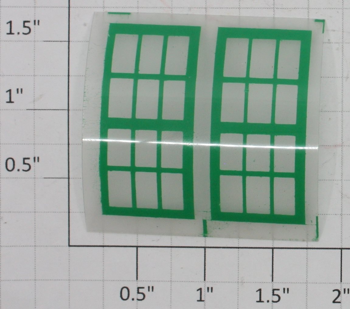 American Flyer 755-W2G American Flyer Station Green Window set of 2