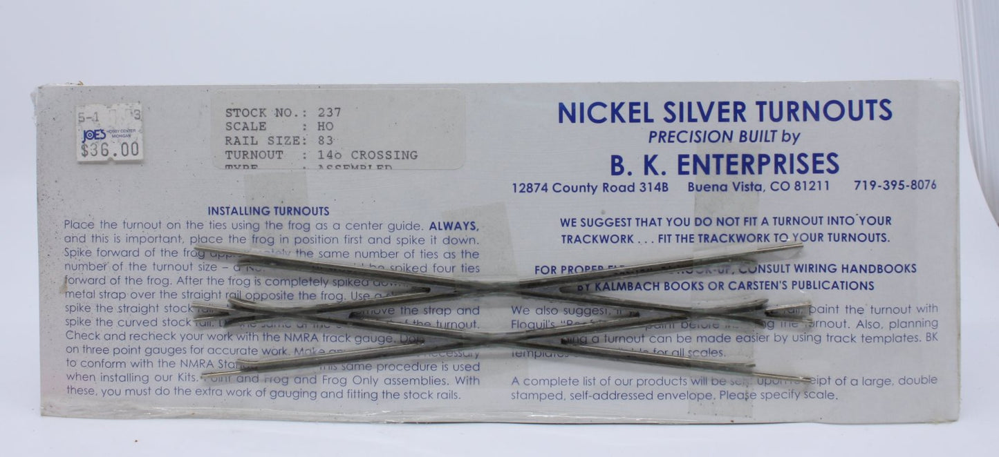 BK Enterprises 237 14o Silver Nickle Degree Crossing C83