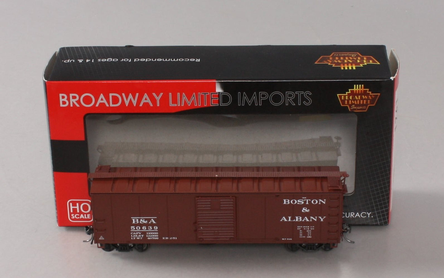 Broadway Limited 1761 HO Boston & Albany 486 40' Steel Boxcar #50639