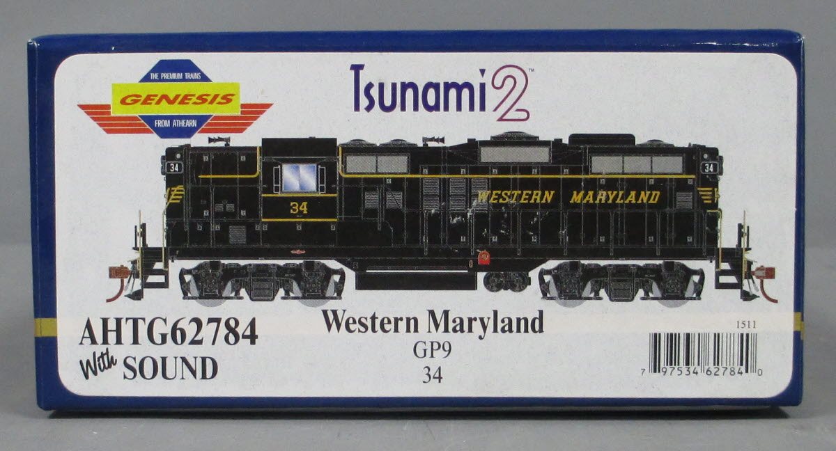 Athearn G62784 HO Western Maryland GP9 Diesel Locomotive with DCC & Sound #34